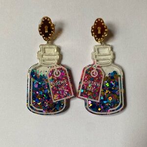 Alice In Wonderland ‘Drink Me’ Bottle Statement Earrings